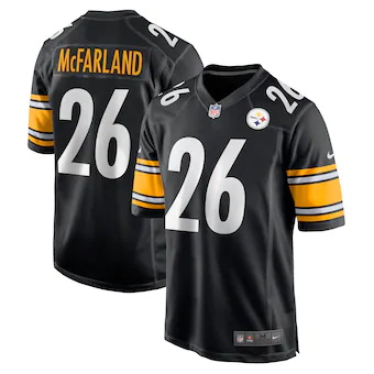 mens nike anthony mcfarland jr black pittsburgh steelers ga